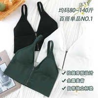womens cotton underwear tube top bra sexy solid color top womens sports bra fashion push up bra lingerie female v neck tank up