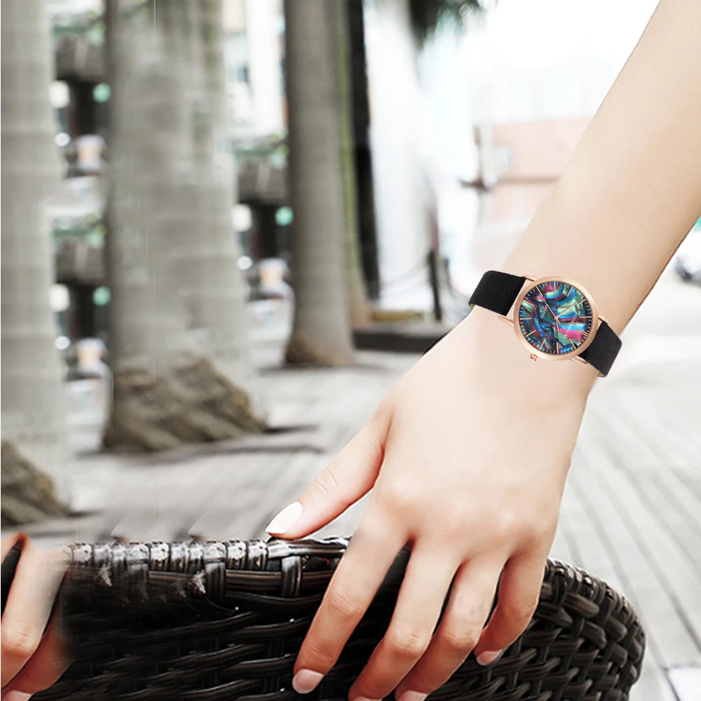 Часы женские кварцевые с кожаным ремешком брендовые Роскошные модные наручные