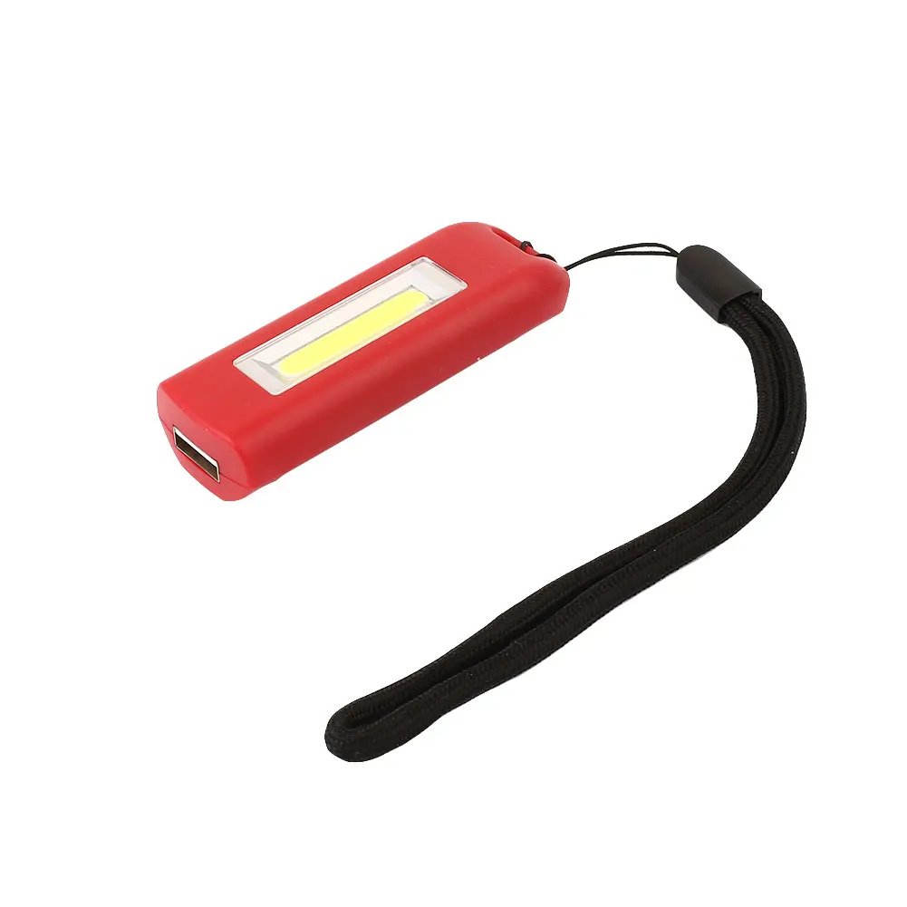 Mini USB LED Keychain COB Light Flashlight Torch 0.5W Emergency Portable