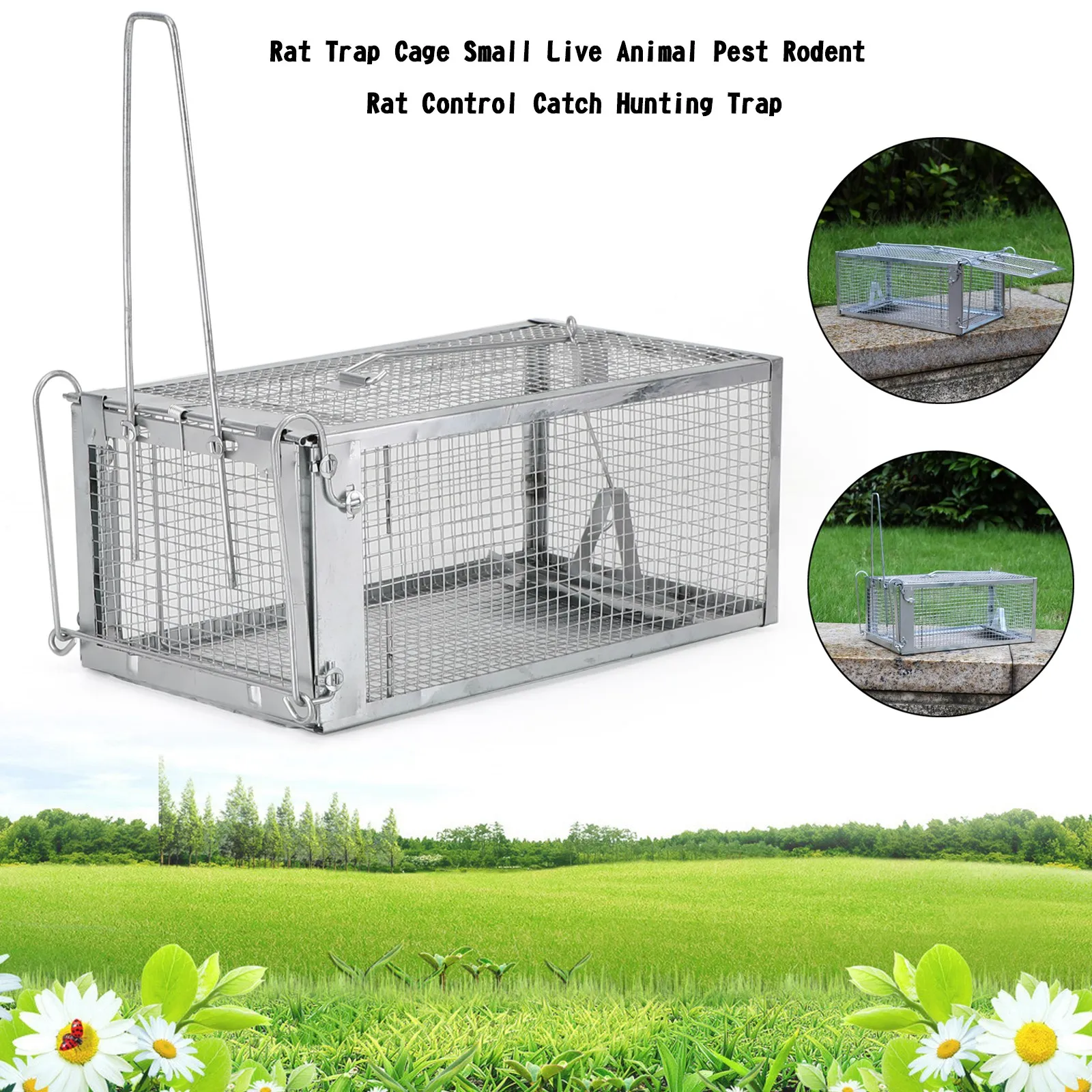 

Artudatech Rat Trap Cage Small Live Animal Pest Rodent Rat Control Catch Hunting Trap Mice