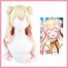 Парик для косплея VTuber Momosuzu Nene в виде булочек, оливковый, оранжевый, с градиентом, светлый, розовый, длинные, вьющиеся, супер NENECHI, термостойкие волосы для девушек