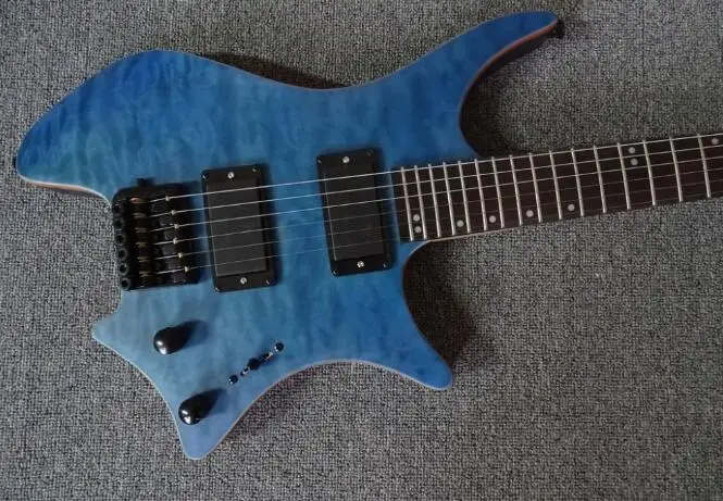 

free shipping headless electric guitar professional guitar 6 Strings Factory store blue Headless electric guitar