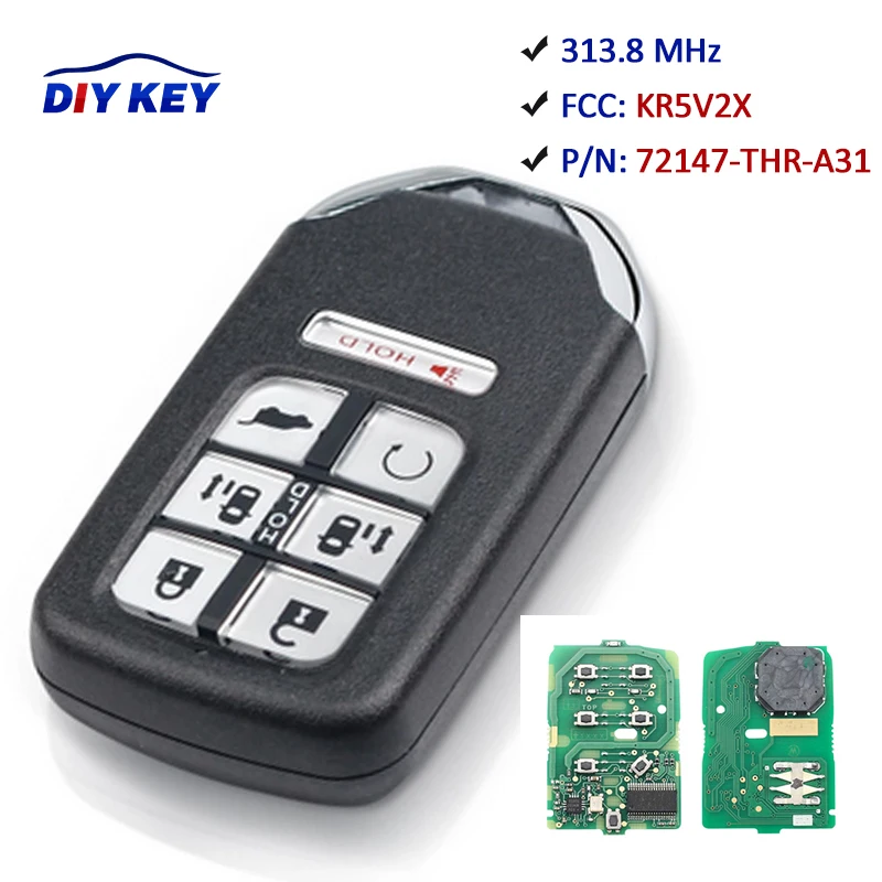 

DIYKEY For Honda Odyssey 2018 2019 Replacement Remote Control Car Key 7 Button 433MHz ID47 KR5V2X Durable P/N: 72147-THR-A31