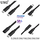 10 Гбитс Gen2 VR Type-C USB 3,1 Мужской и Женский удлинитель данных 100 Вт зарядный кабель удлинитель шнур Реверсивный дизайн 1 м 2 м 5 м