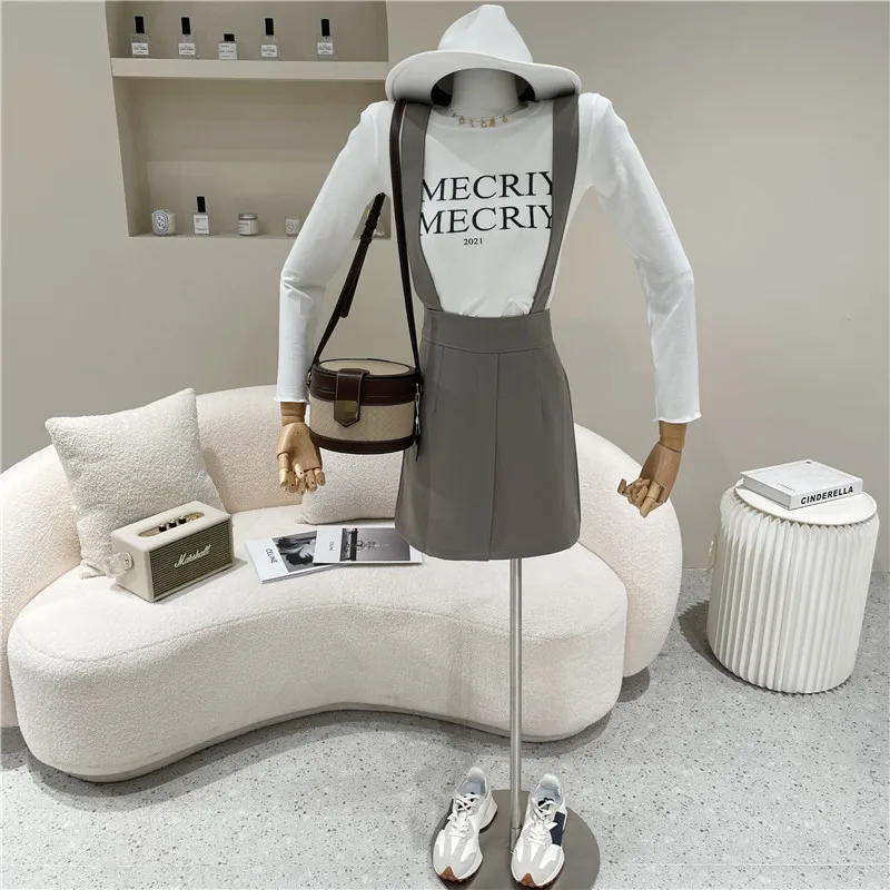 

Women's Spring Summer 2021 Niche Design Fashion Slim Short Vest Suspender Skirt