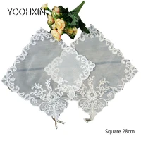 modern sequin lace embroidery placemat cup coaster mug kitchen dish dining table place mat cloth tea coffee doily wedding pad