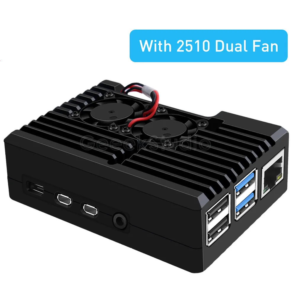 Чехол для корпуса Raspberry Pi 4B черный алюминиевый корпус с ЧПУ 4 3510 2510 двойной