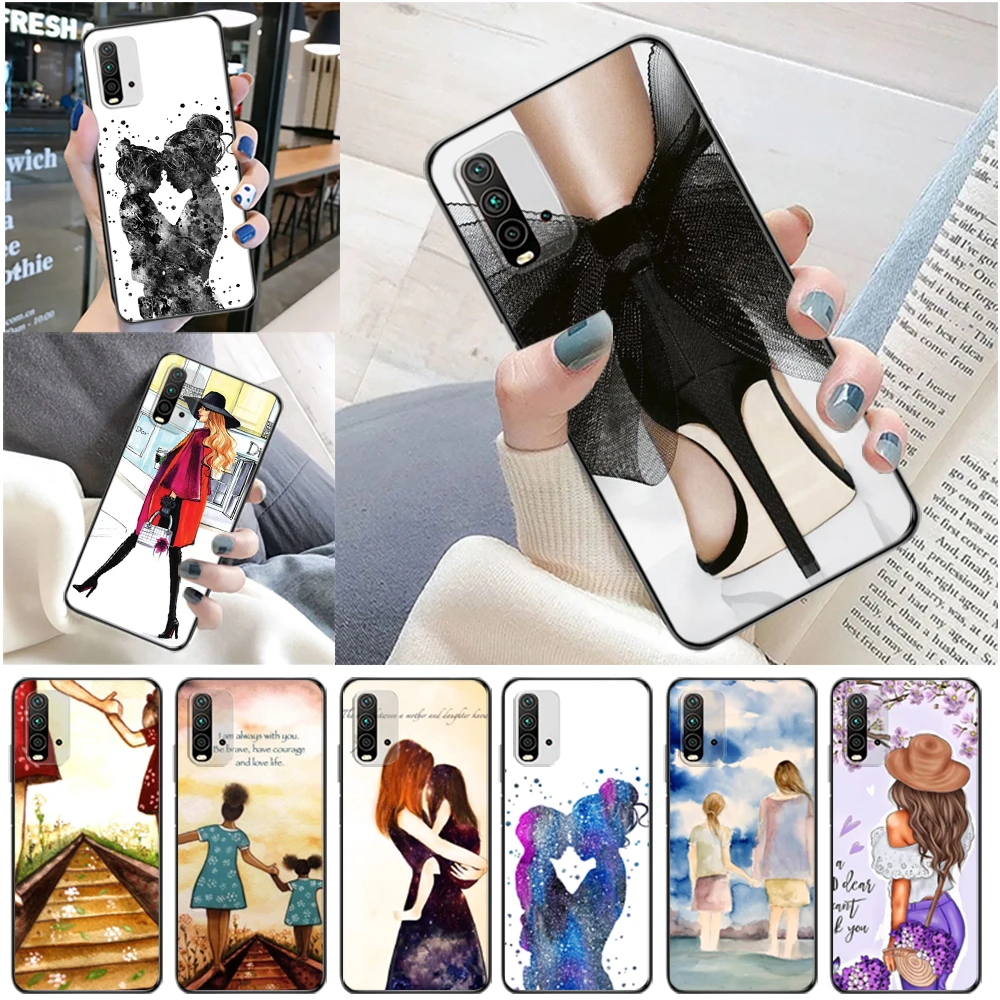 

Mother Child Playing Phone Case For Xiaomi Redmi 9i 9A 9AT 9 9C 9C Mother Child Playing Soft TPU Back Cover Carcasa Coque