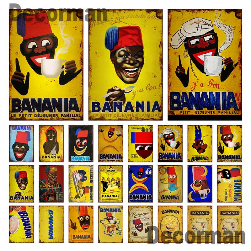 

[ DecorMan ] France BANANIA Metal SIGN Custom Wall Poser iron Painting PUB Room Bar Hotel Decor LTA-3143