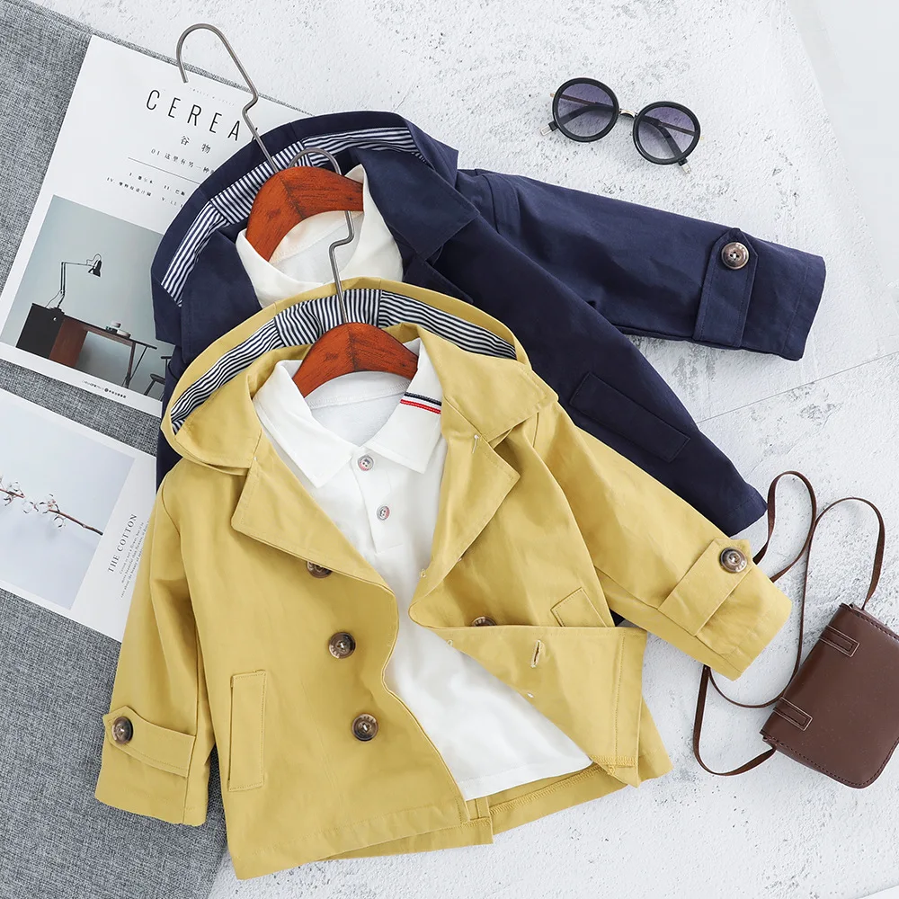 Модный повседневный костюм для мальчиков Новая Осенняя ветровка куртка +