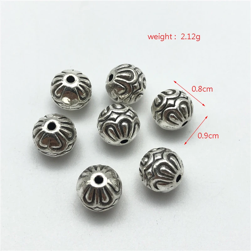15 шт 9 мм мутные круглые гравированные металлические бусины для ювелирных