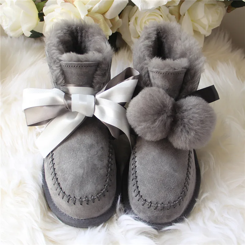 Женские зимние ботинки из натуральной кожи на плоской подошве | Обувь