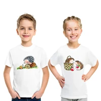 kids t shirt cute hedgehog animal cartoon print funny t shirts summer toddler baby girls boys clothes children topshkp2307