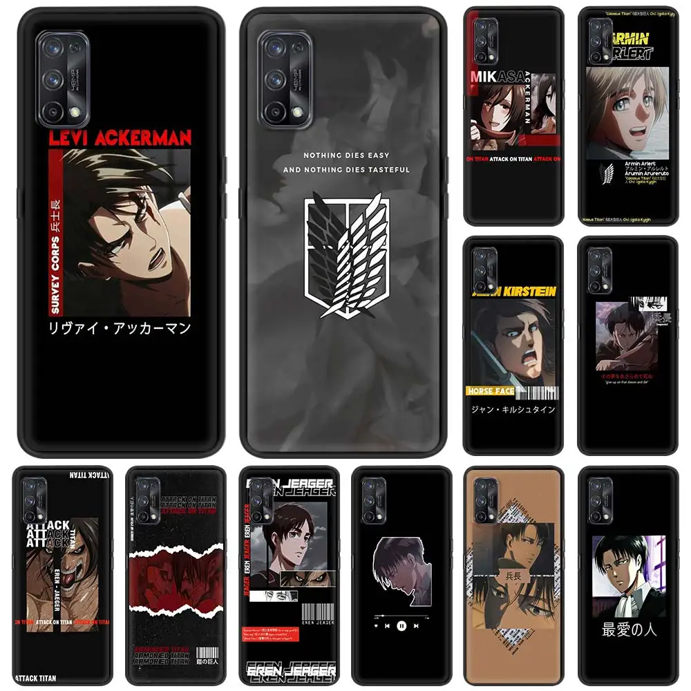 

Soft Silicone Case for Realme C3 6 7 Pro 5 8 XT X50 GT C15 C11 C25 V13 5G C21 Back Phone Cover TPU Shell Attack On Titan Coque