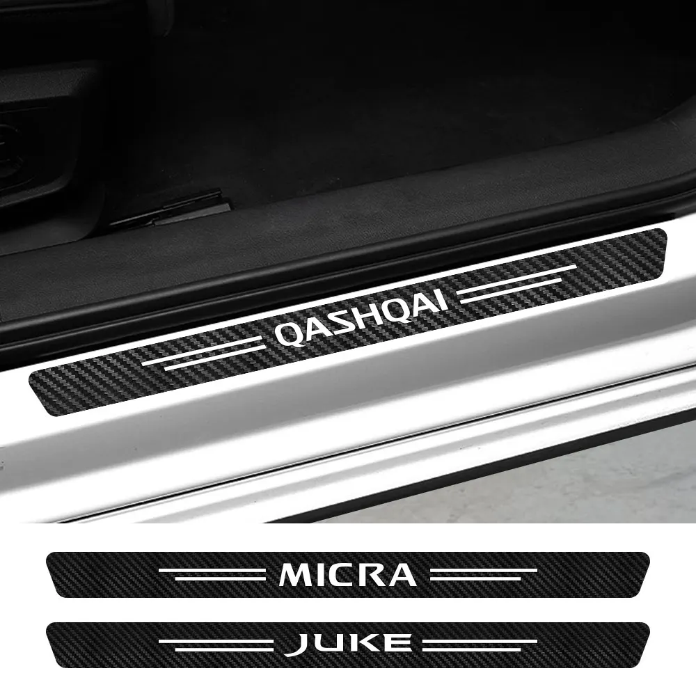 4 шт. наклейки на пороги автомобиля для Nissan Juke Leaf Micra Qashqai Altima Maxima Murano Note патруль Pulsar