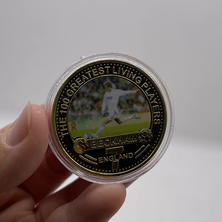Английский футбол звезда Дэвида Бекхэма позолоченные памятные монеты футбола