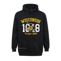 vintage fade wisconsin badger state flag pullover hoodie hoodies men hoodie family cotton custom classic male