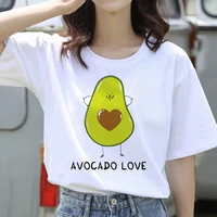 funny printed short sleeve t shirt avocado women summer fashion t shirt kawaii cartoon graphic tshirts girls tops tees female