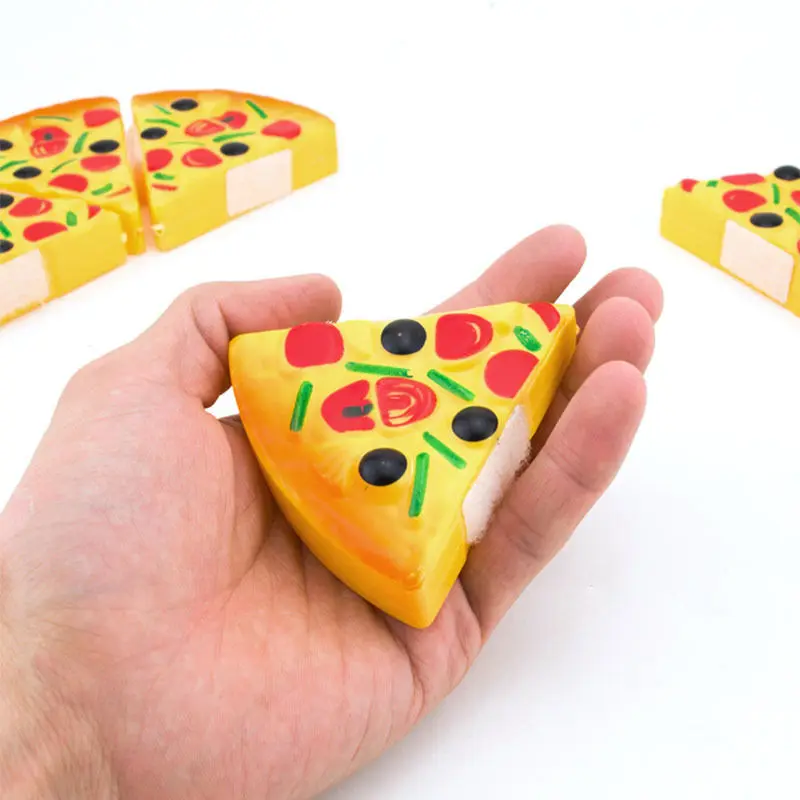 

6Pcs Kids Kitchen Pretend to Play Plastic Pizza Fries Food Cutting Kitchen Educational Toys Childrens Pretend Dinner Kitchen