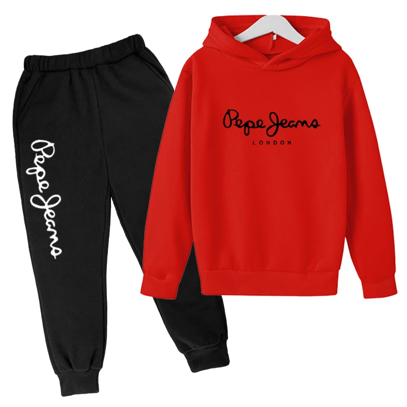 

2021 Spring New Boy Girl Hoodie Suit Cotton Kids Hooded Sportswear Set Children Clothing 4-14 Years Girl Boys Clothes Two-piece