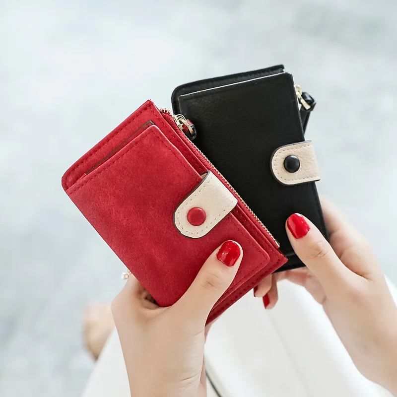 

6-Colour Korean Cute Multi-Function Women Girls Coin Purse Key Case Ladies Short Wallets Female Small Cards Holders Money Clip