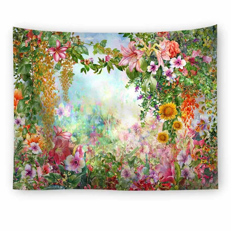 Настенный гобелен с цветочным мостом декор для свадьбы разноцветный пейзажем