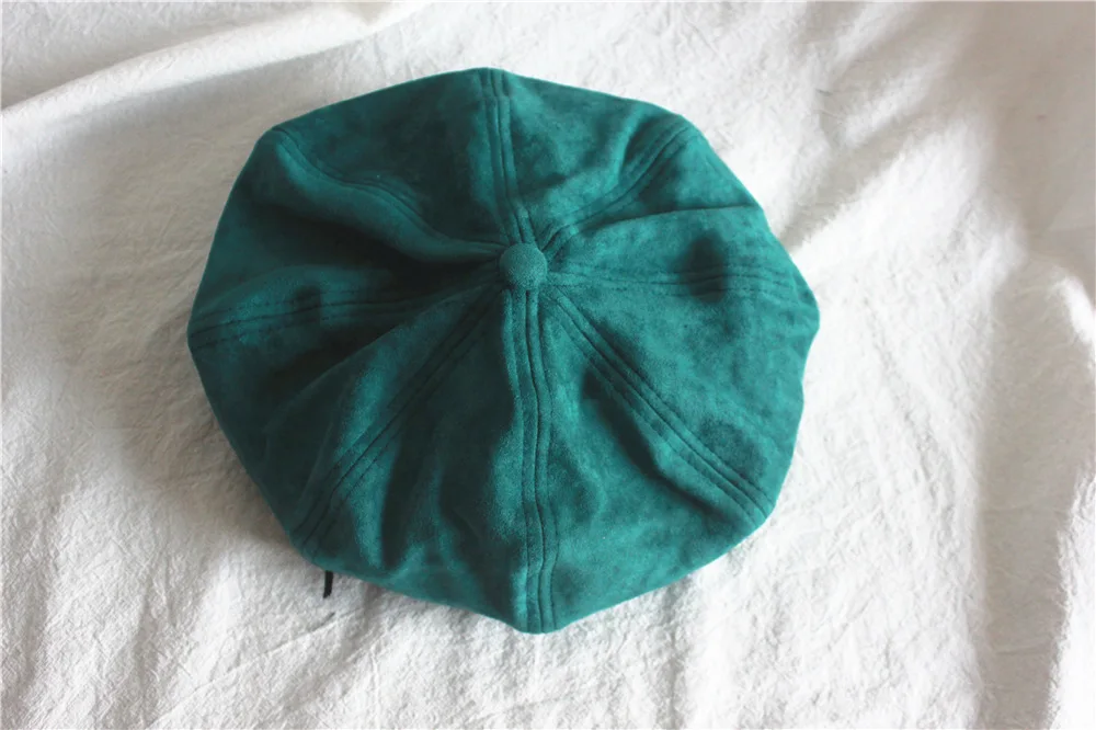 Новый замшевый берет в стиле Ins для осени и зимы женская теплая шляпа газетчика во