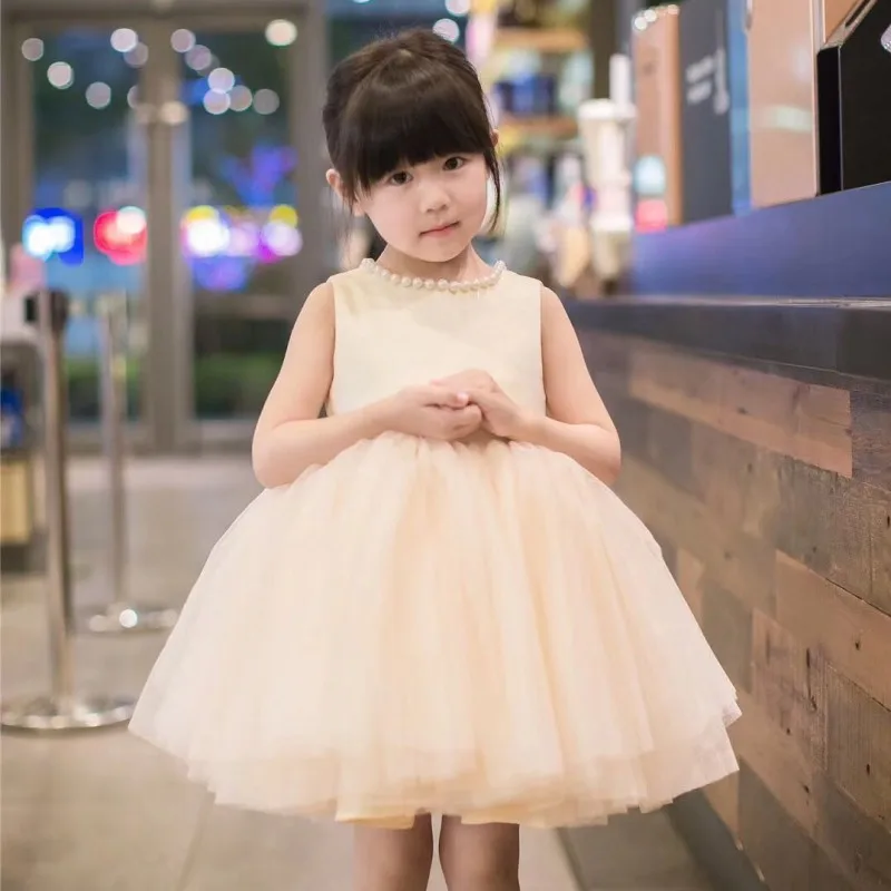 Тюль цвет Шампань накидка для девочки с цветами бисером бантом вечерние платья