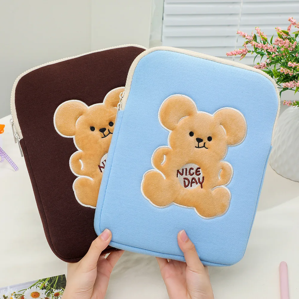 Tablet Case Bag Korea Cute Bear For Mac Apple Laptop Bag Female Student Bag 10.5 11 inch Liner Bag iPad Air 4 Protective Cover