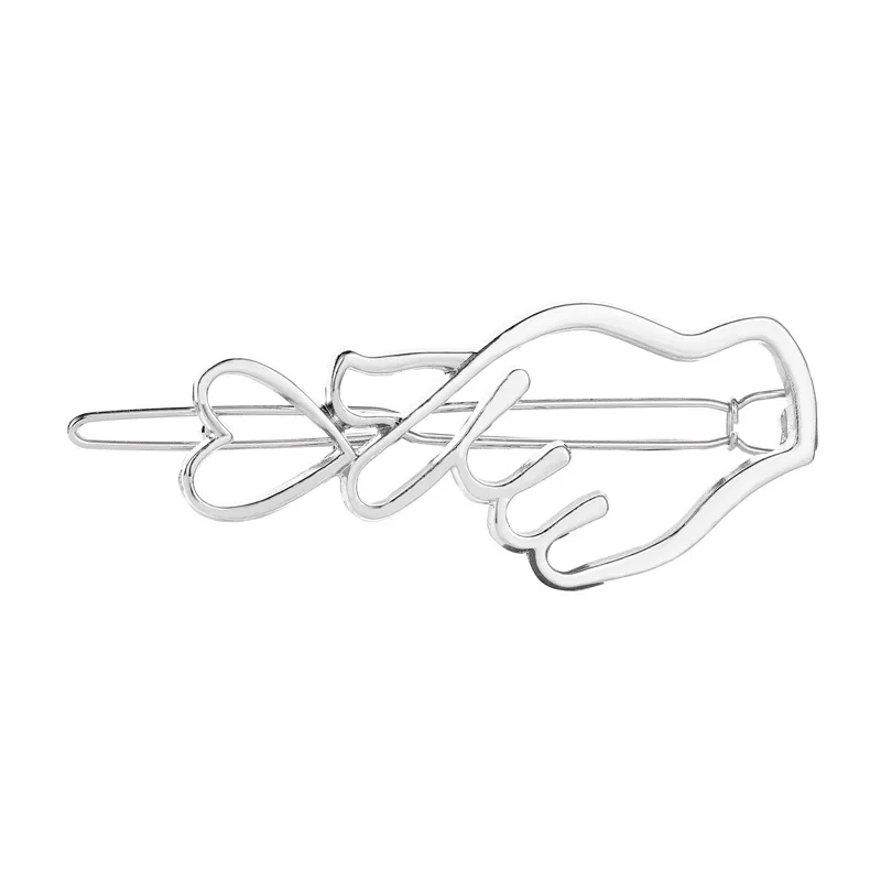 Новая горячая креативная мода простой сплав в форме сердца заколка для волос