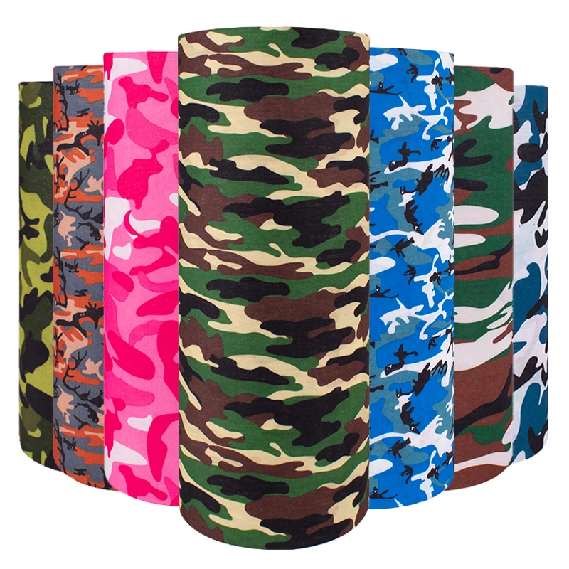

Camouflage Series Functional Bandana Headband Ring Neck Scarf Camouflage Leaves Seamless Tubular Magic Face Scarf