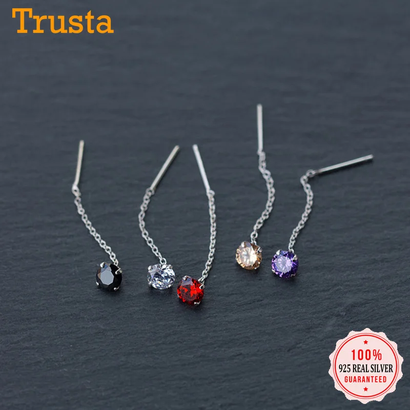 Женские серьги подвески с кристаллом из циркония Trustdavis свадебные ювелирные