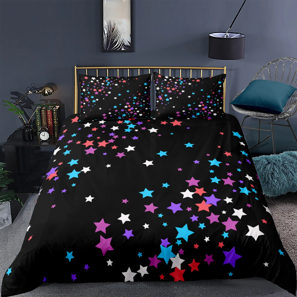 

3D Cartoon Stars Print Quilt Covers For Kids Duvet Cover Set Pillowcase Bedding Set King Queen Size Home Textile Bedspread