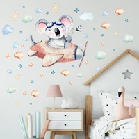 new bear star airplane cloud decoration wall sticker childrens room bedroom cartoon creative wall sticker