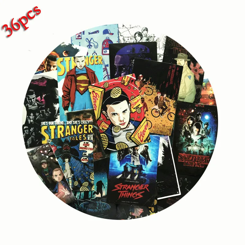 36 шт./лот наклейка граффити из мультфильма очень странные дела для ноутбука