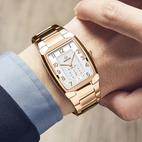 wwoor 2021 new top brand square luxury men rose white casual fashion watch quartz business waterproof wrist watches reloj hombre