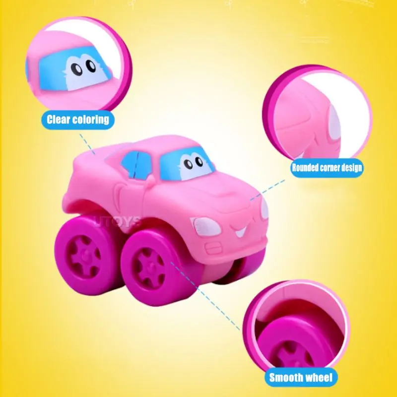 

6Pcs Simulation Cute Cars Airplane Ambulance Model Children Plastic Flexible 3D Vehicle Kids Educational Toys Children Gift Y4UD