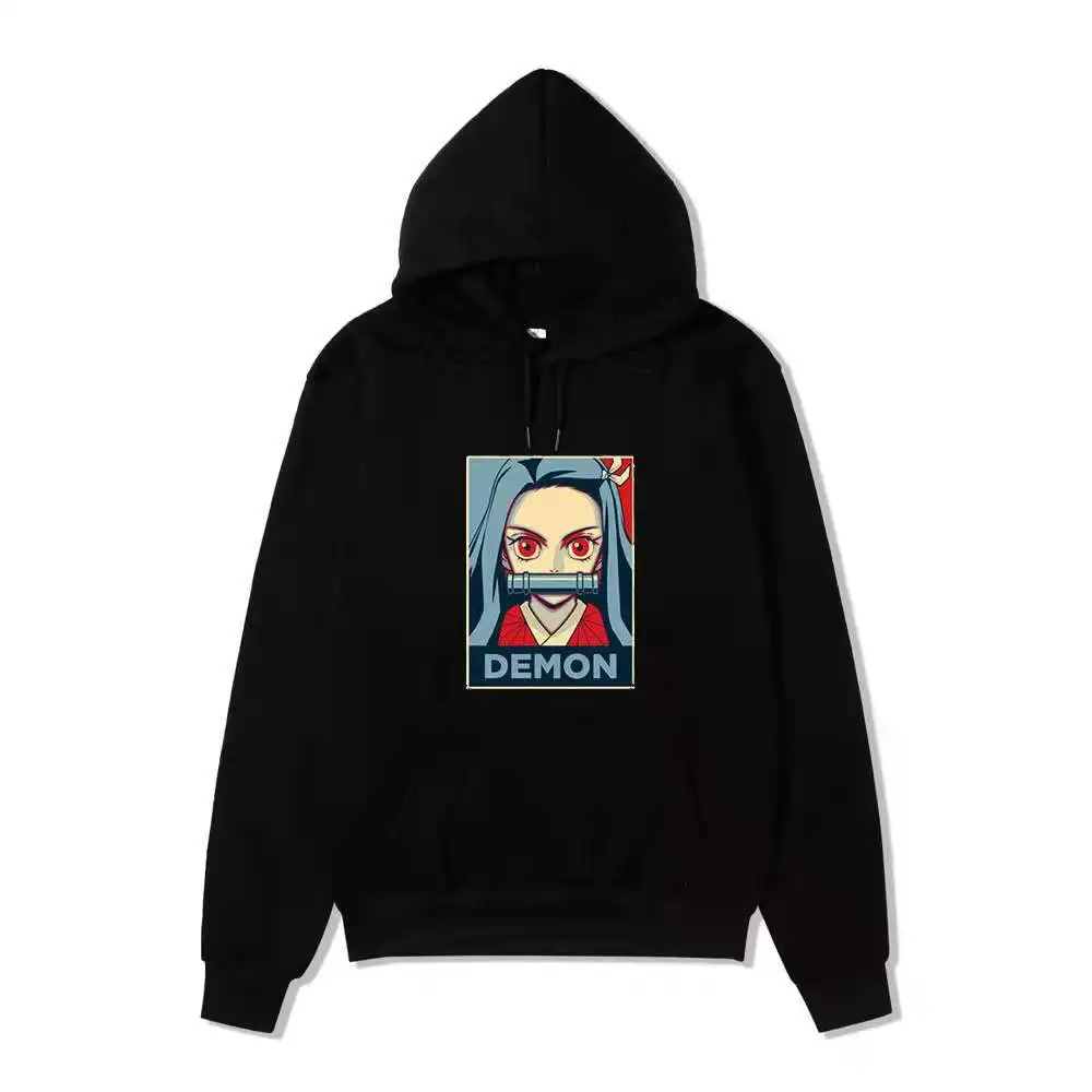 

Hot Fashion Demon Slayer Costume Tanjiro Zenitsu Nezuko Inosuke Harajuku Pullover Hoodie Hip Hop Sweatshirt