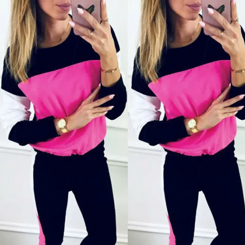 Женские спортивные толстовки толстовка топы длинные штаны комплект из 2