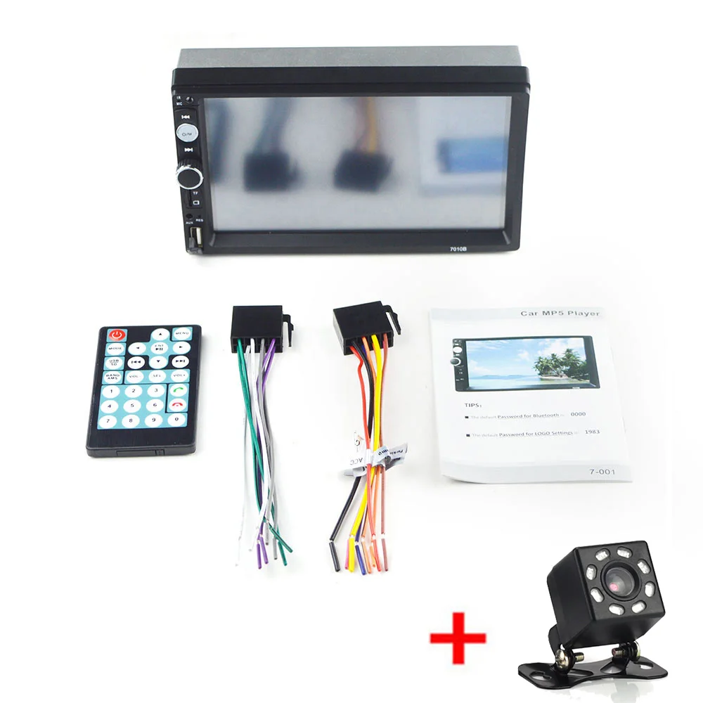 F-Player IR Camera Aupart Авторадио центральный мультимедийный 2 Din Автомобильный Радио HD " сенсорный экран Аудио Bluetooth AUX TF камера заднего вида MP5 киноплеер - Цвет: F-Player IR Camera