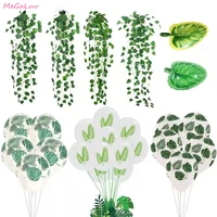 latex aluminum foil green leaf jungle balloon wall hanging birthday party decoration holiday supplies childrens favorite toy