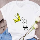 Женская футболка с принтом в виде бананов, белая, с рисунком в стиле Харадзюку, женская футболка с коротким рукавом