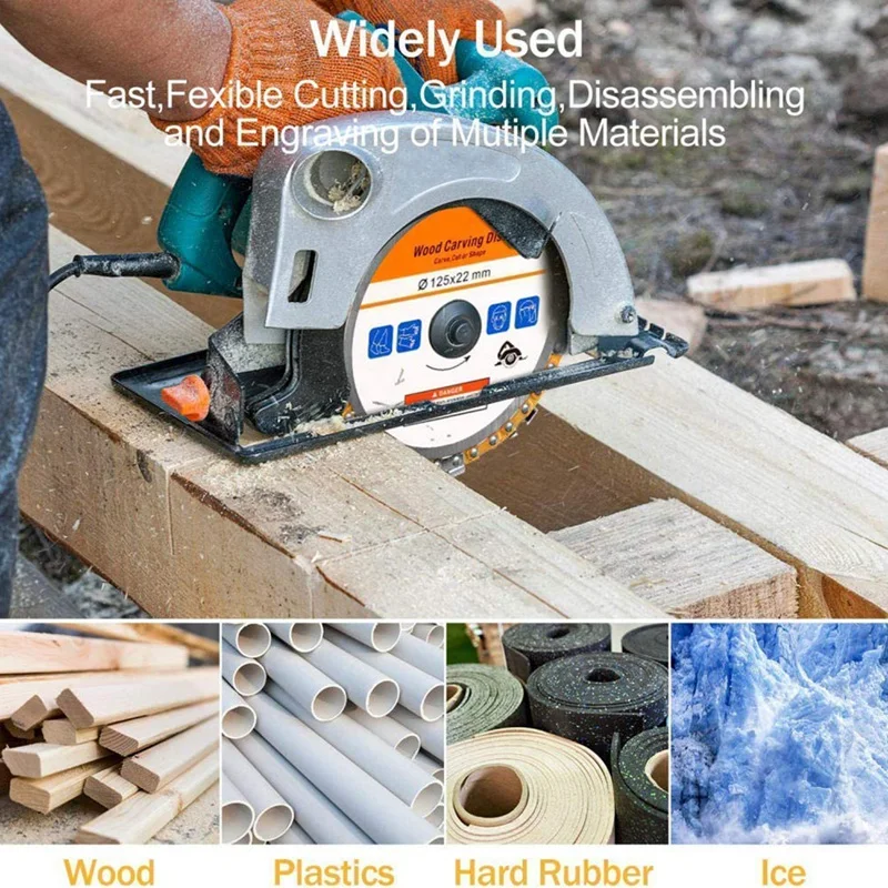 

Pack of 2 Multifunctional Circular Saw Blades 125 mm Wood Carving Disc 5 Inch 9 Tooth Steel Cutting Disc Disc Saw Blade