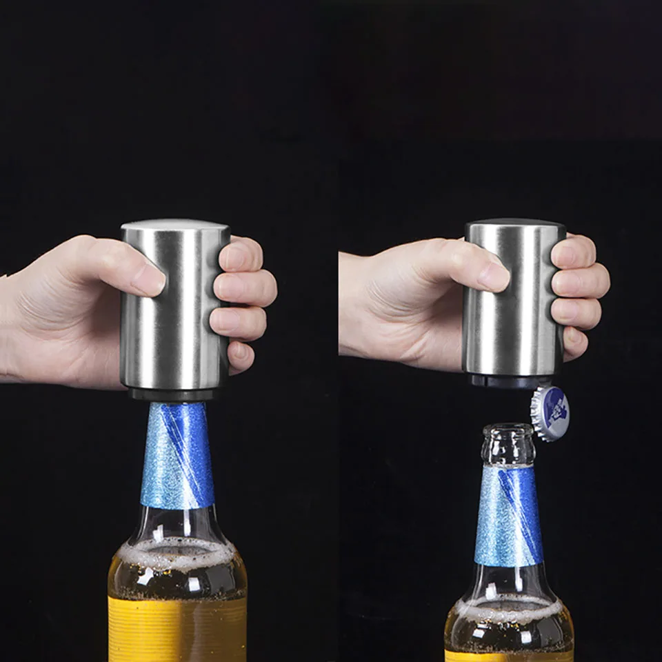 

Инструменты для семейного ресторана, цилиндрическая открывалка для пивных бутылок из нержавеющей стали, ручная открывалка для бутылок, обя...