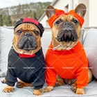 Осенняя одежда для чихуахуа, мопса в стиле хип-хоп, яркая одежда для маленьких собак, свитер с французским бульдогом, шляпа, набор для йорков PC1550