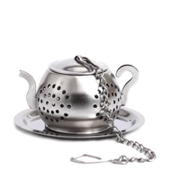 tea infuser with lid tray stainless steel tea infuser strainer herb spice loose leaf filter teaware teapot accessories
