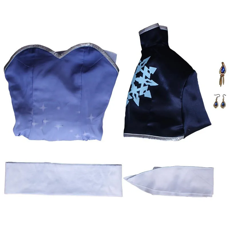 

RWBY Season 4 Weiss Schnee Tube Tops Dress Outfit Customize women Cosplay Costumes Halloween cosplay costume wig and shoes