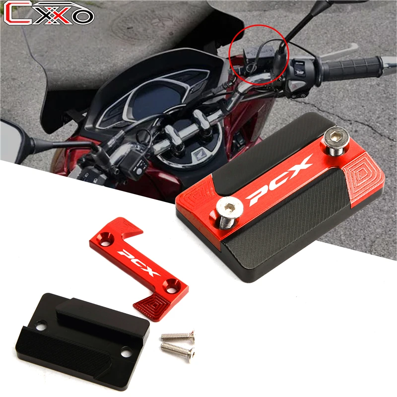 

For Honda PCX 125 150 PCX150 PCX125 2018-2019 Motorcycle Front Brake Reservoir Fluid Cover Cap Protector LOGO ''PCX''
