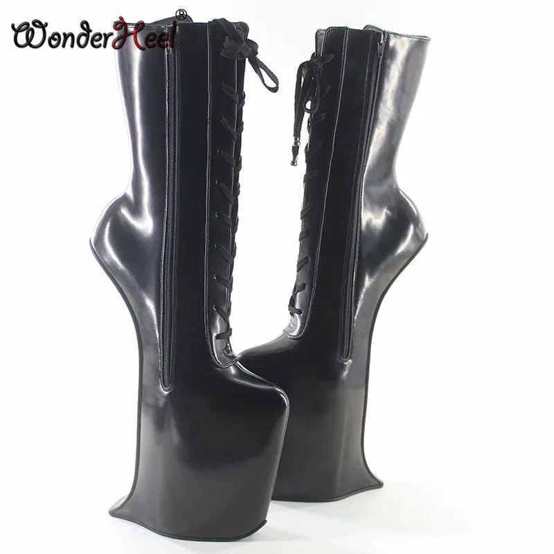 Wonderheel сексуальные сапоги из натуральной кожи на очень высоком каблуке 30 см