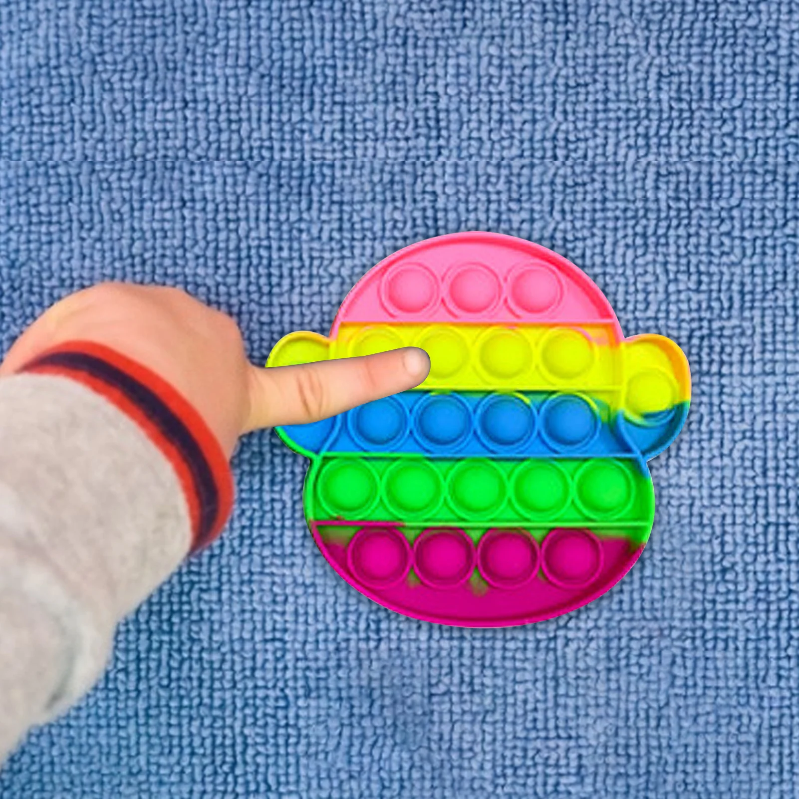 

Rainbow Push Pop Bubble Fidget Antistress Sensory Toy Autisim Special Needs Stress Relief Figet Toys for Children